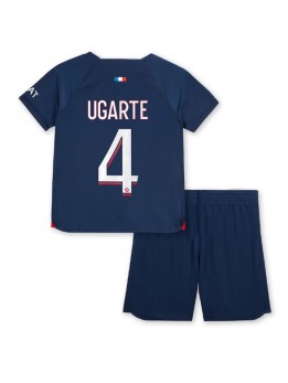 Paris Saint-Germain Manuel Ugarte #4 Replika Hemmakläder Barn 2023-24 Kortärmad (+ byxor)